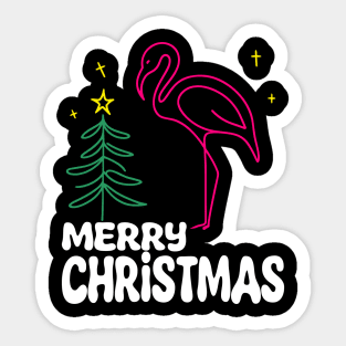 Flamingo Christmas Sticker